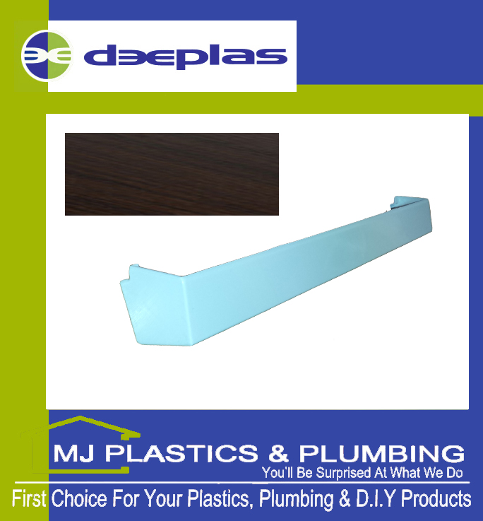 Deeplas External Fascia Corner Double Ended Square Edge 500mm - Rosewood